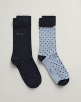 GANT Mens Socks 2 Pack Solid Dot Dove Blue Northern Ireland Belfast