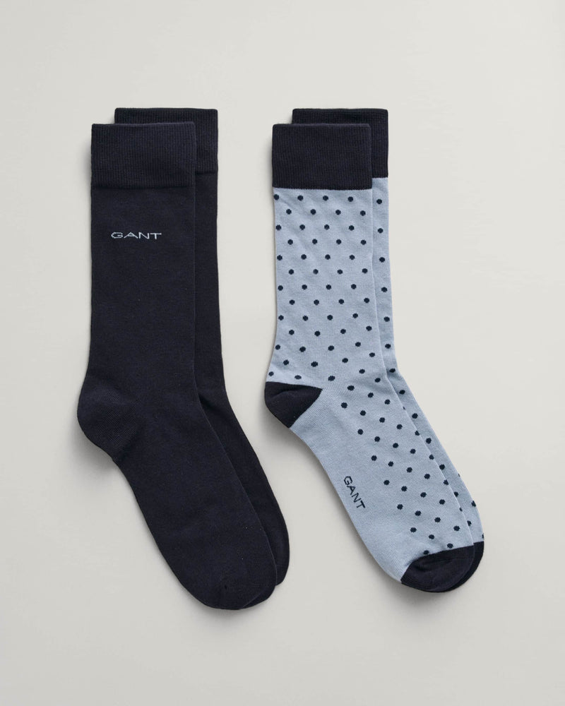 GANT Mens Socks 2 Pack Solid Dot Dove Blue Northern Ireland Belfast