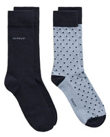 GANT Mens Socks 2 Pack Solid Dot Dove Blue Northern Ireland Belfast