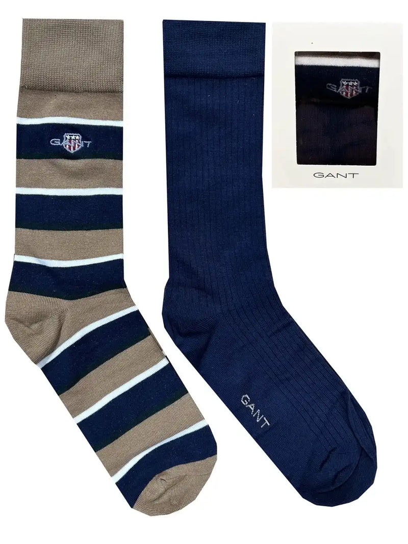 GANT Men’s Socks 2 Pack With Gift Box Warm Khaki Northern Ireland