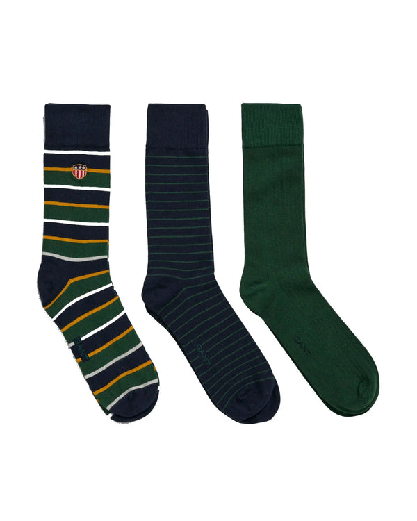GANT Men’s Socks 3 Pack With Gift Box Evening Blue - Socks