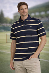 GANT Mens Striped SS Polo Shirt Evening Blue Northern Ireland Belfast