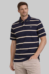 GANT Mens Striped SS Polo Shirt Evening Blue Northern Ireland Belfast
