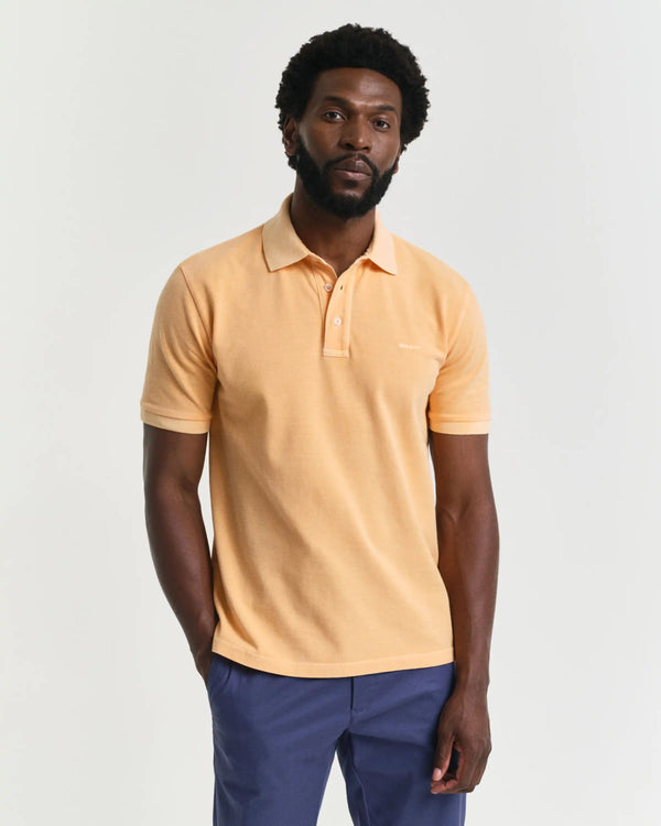 GANT Mens Sunfaded Pique Polo Shirt Peachy Orange Northern Ireland