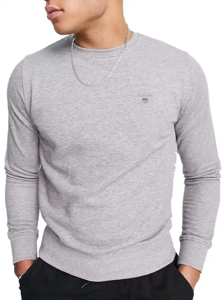 GANT Original Crew Neck Sweatshirt Grey Melange - Shirts & 