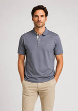 GANT Regular Contrast Pique Polo Shirt Mid Grey Northern Ireland