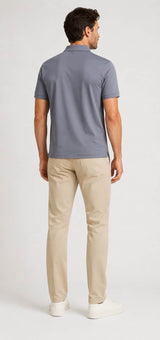 GANT Regular Contrast Pique Polo Shirt Mid Grey Northern Ireland
