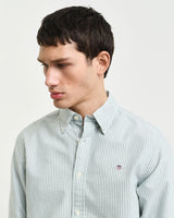 GANT Regular Oxford Banker Stripe Shirt Deep Forest Green Northern