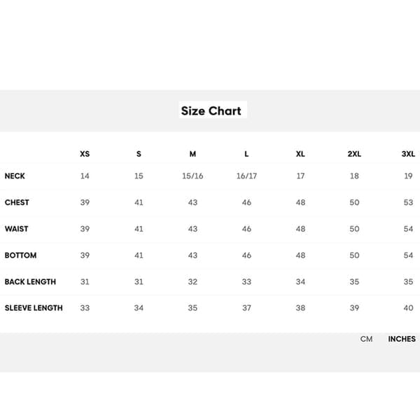 GANT SIZE CHART