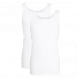 Götzburg Classic Fine Rib Cotton Vest 2 Pack - White