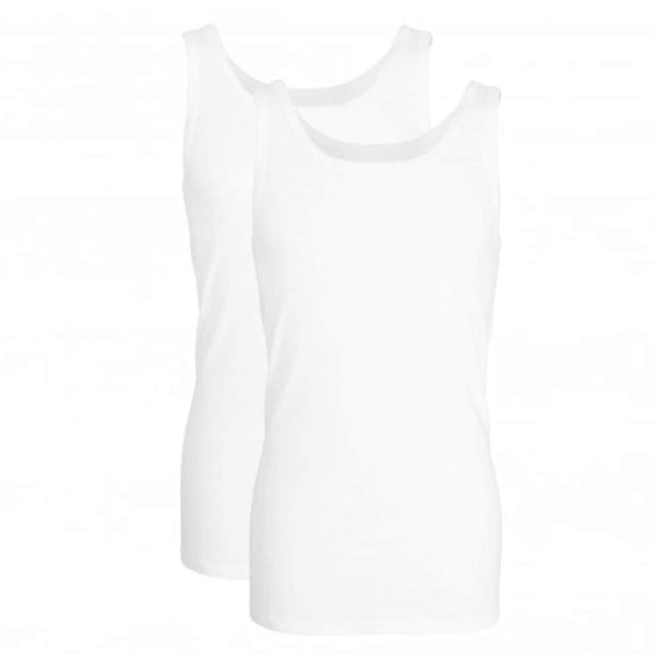 Götzburg Classic Fine Rib Cotton Vest 2 Pack - White