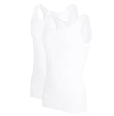 Götzburg Classic Fine Rib Cotton Vest 2 Pack - White
