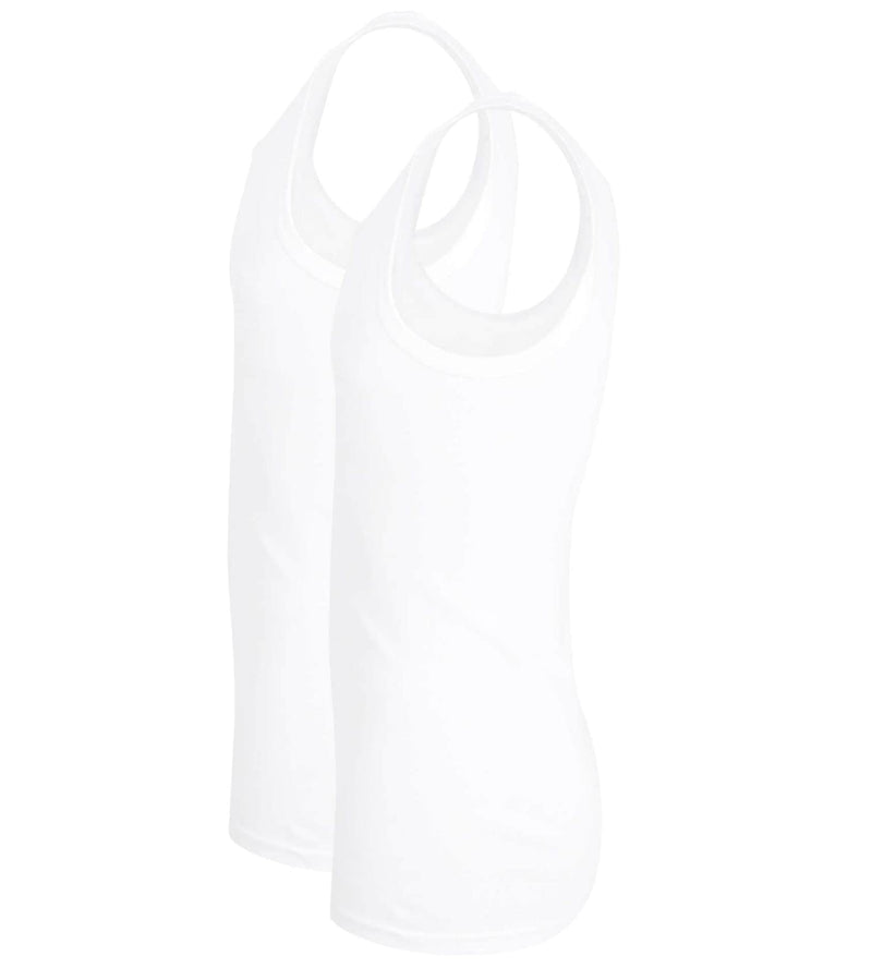 Götzburg Classic Fine Rib Cotton Vest 2 Pack - White
