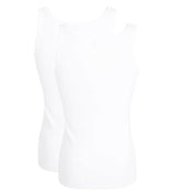 Götzburg Classic Fine Rib Cotton Vest 2 Pack - White