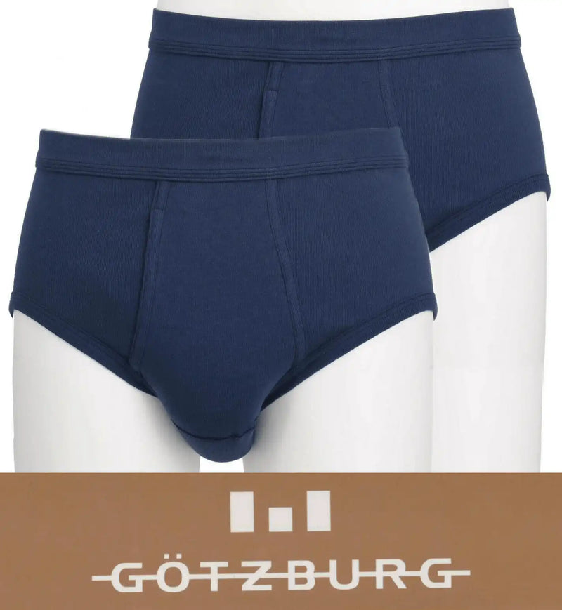 Gotzburg Classic 2 Pack Y Front Briefs Navy