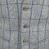 Grey & Blue Wide Check Tweed Waistcoat