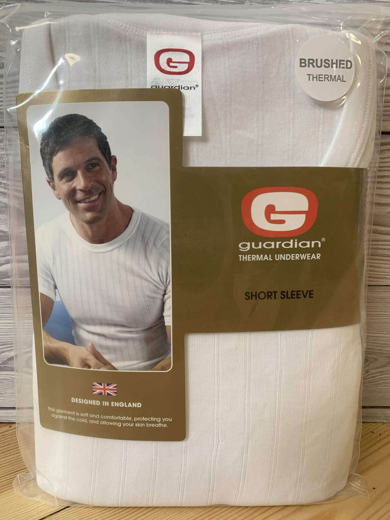 Guardian Men's Short Sleeve Top Ribbed Thermal - White
