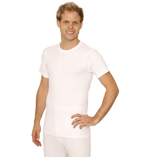 Guardian Men's Short Sleeve Top Ribbed Thermal - White.