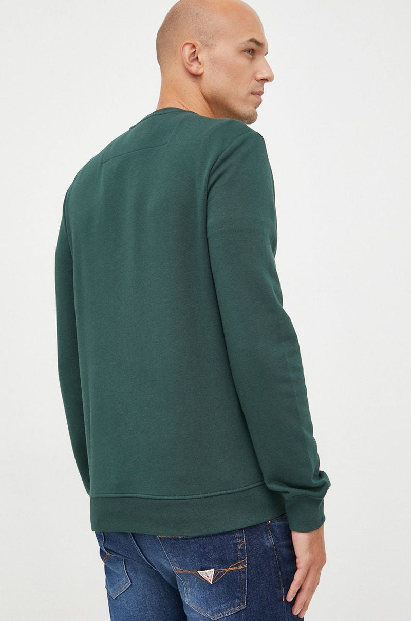 Guess Febo Crew Neck Fleece Sweatshirt Alpine Grove Green - 