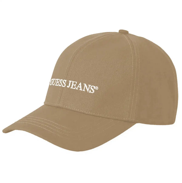 Guess Jeans Mens Embroidered Baseball Cap Sand Beige Northern Ireland