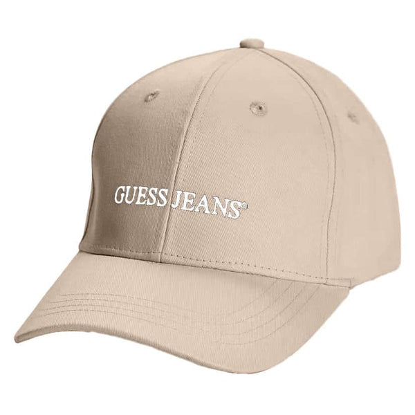 Guess Jeans Mens Embroidered Baseball Cap Sand Beige Northern Ireland