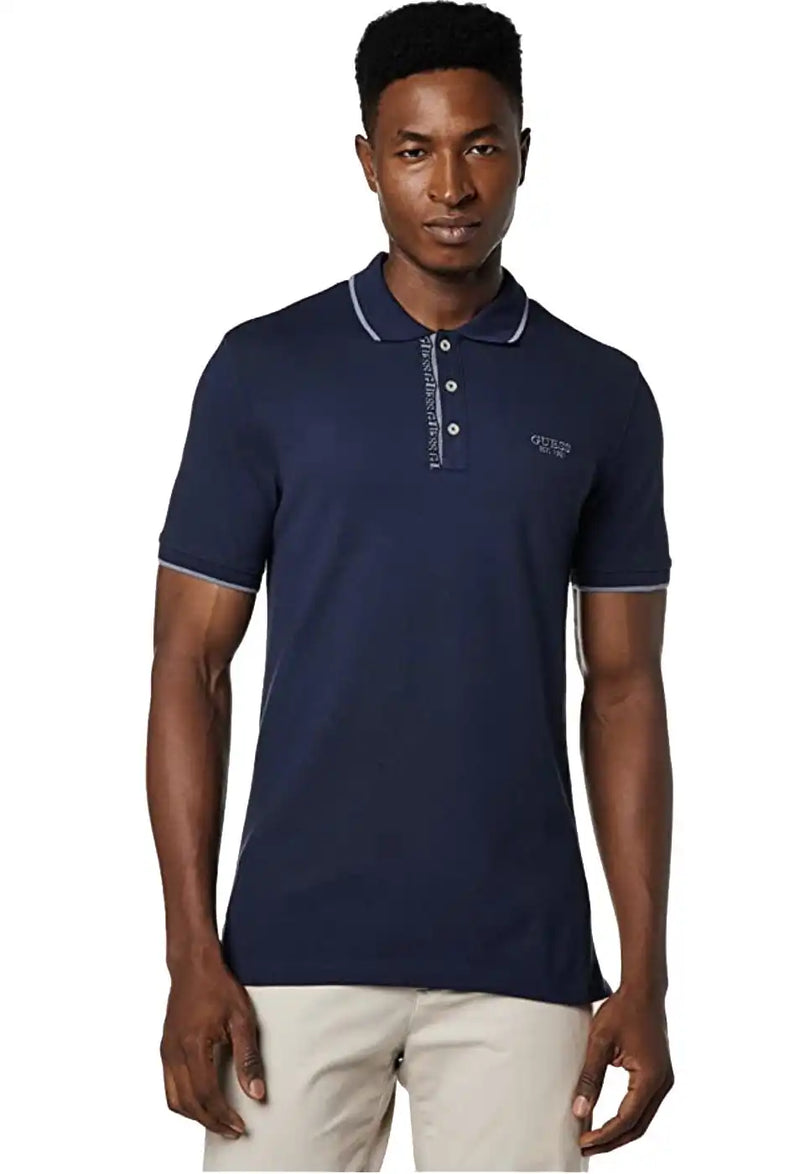 Guess Lyle Short Sleeve Polo Smart Blue - Shirts & Tops