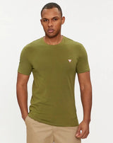 Guess Men’s Crew Neck SS T - Shirt Stone Green Northern Ireland