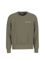 Guess Mens American Tradition Crew Neck Sweatshirt Olive Northern