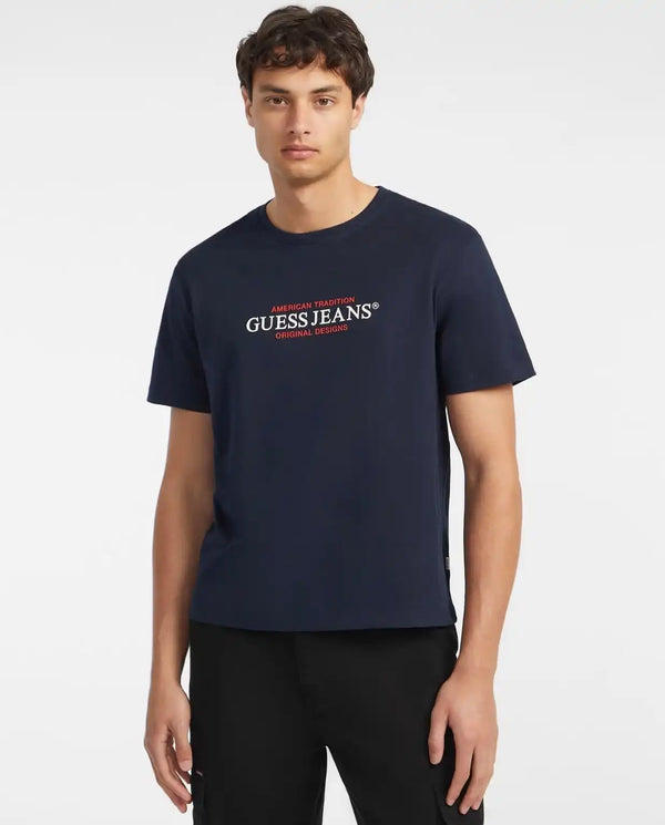 Guess Mens American Tradition T-Shirt Navy Northern Ireland Belfast