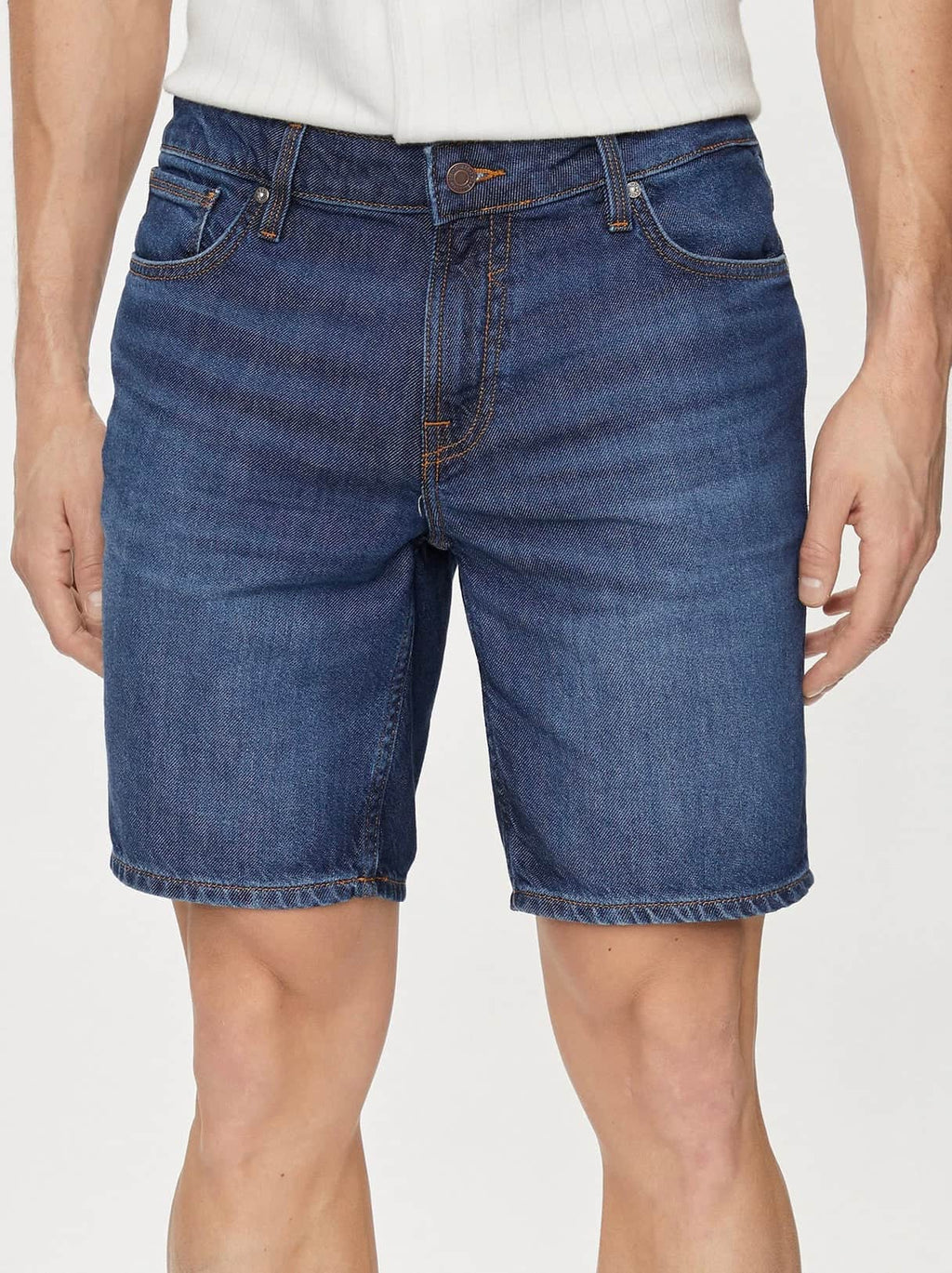 Guess Mens Angels Jean Shorts Barbuda Blue