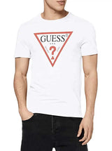 Guess Crew Neck Short Sleeve Original Logo T-Shirt White - 