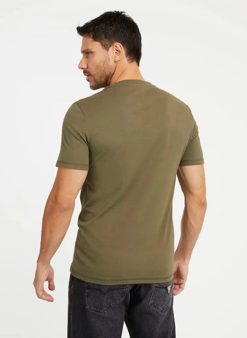 Guess Mens Eco Aidy Logo T-Shirt Olive Northern Ireland Belfast