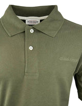 Guess Mens Embroidered Logo Polo Shirt Olive Light Green Northern