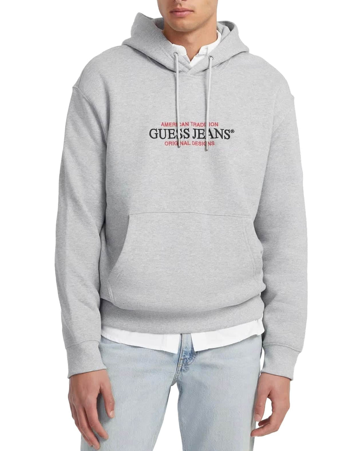 Guess Mens GJ American Tradition Hoodie Medium Grey Heather