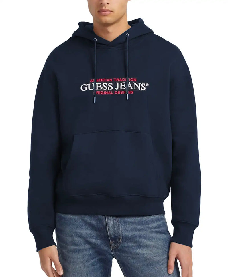 GUESS Mens GJ Regular American Tradition Hoodie Navy Northern Ireland