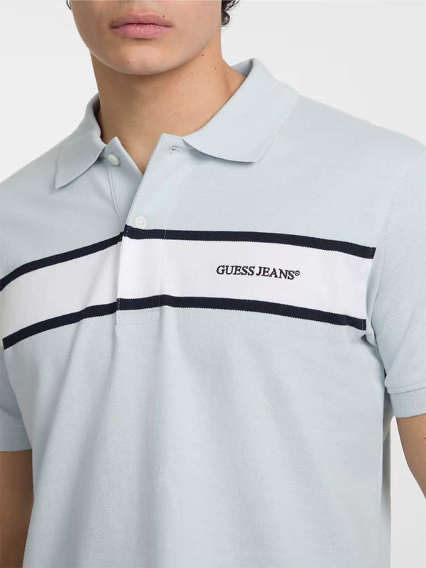 Guess Mens Logo Embroidered Polo Blue Northern Ireland Belfast