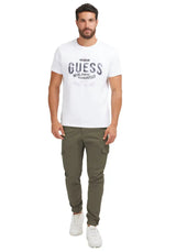 Guess Mens Low Rise Cargo Pants Slim Fit M3BB17WFPQA Olive Green