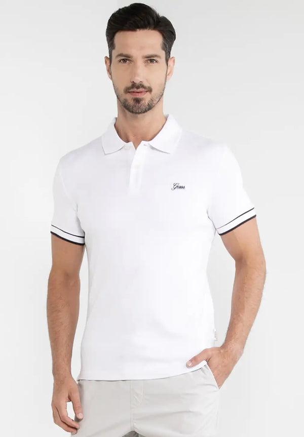 Guess Men’s Oliver Polo Shirt White Ballynahinch Northern Ireland