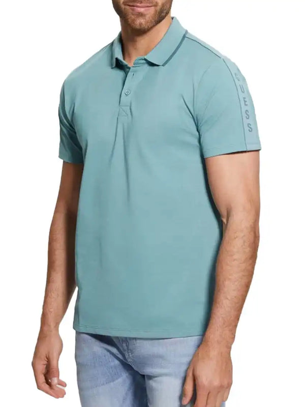 Guess Mens Paul Short Sleeve Polo Shirt Slim Fit Honest Blue Northern