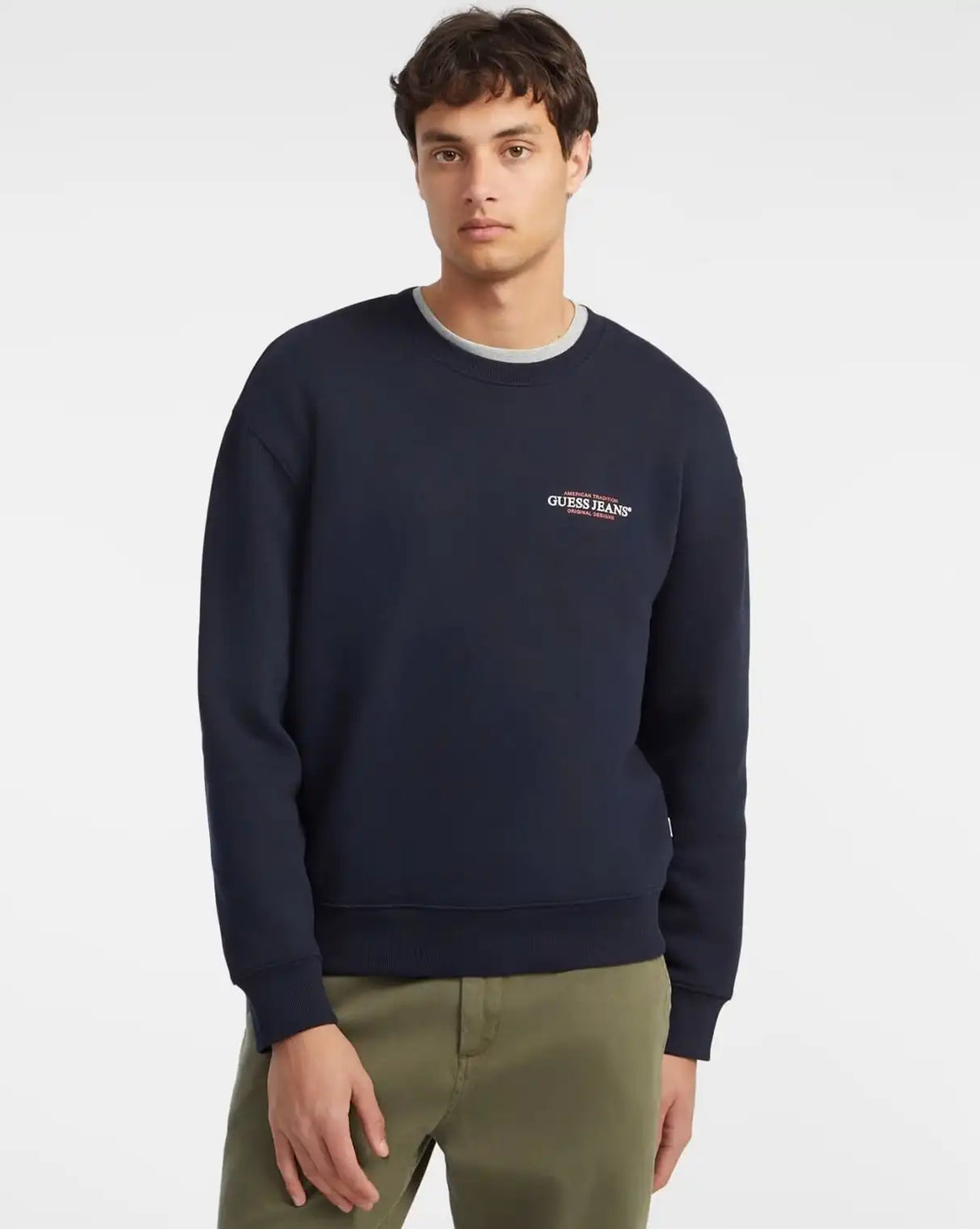 Navy guess sweatshirt sale