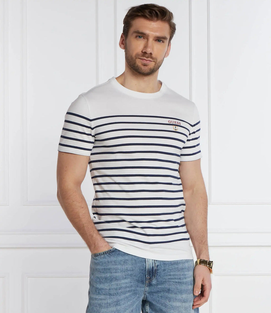Mens white guess t shirt sales