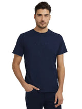 Guess Mens SS Classic Pima Embroidered Logo T-Shirt Smart Blue