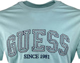 Guess Mens SS CN College Logo T-Shirt Laguna Blue Northern Ireland