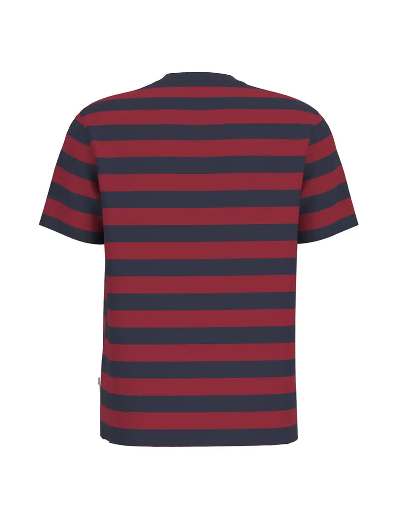 GUESS Mens Striped Logo T-Shirt Navy/Red Northern Ireland Belfast