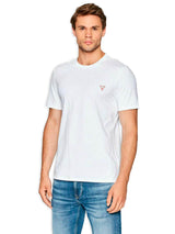 Guess Men’s T-Shirt Core Logo Basic Triangle Logo White Ballynahinch