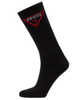 Guess Mens Triangle Logo Crew Socks 1 Pack Black 6-11 UK Northern