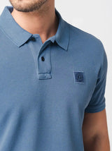 Guess Mens Washed Short Sleeve Polo Shirt Blue Note Northern Ireland