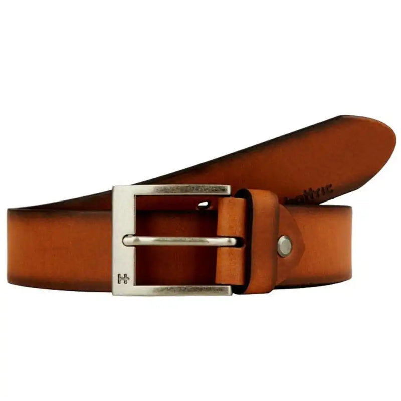 Hattric Mens 35mm Leather Belt Tan