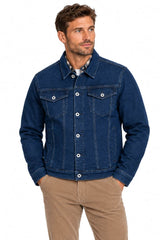 Hattric Mens Denim Jacket Dark Blue Northern Ireland Belfast