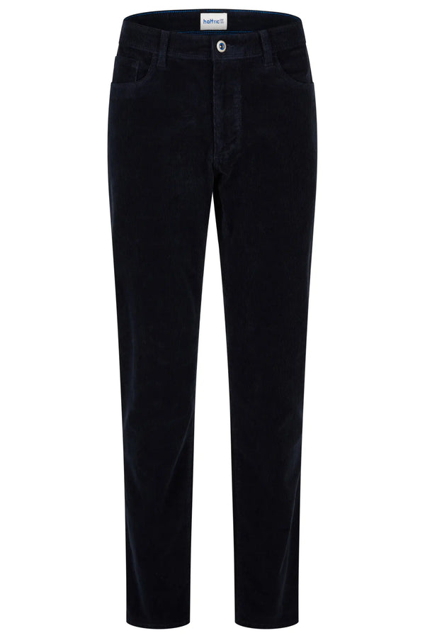 Hattric Mens Hunter Corduroy Trousers Smoke Navy Blue Northern